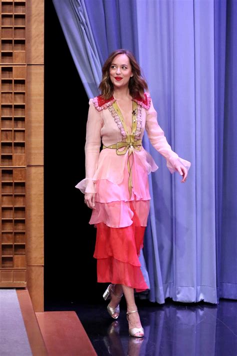 dakota johnson gucci dress jimmy fallon|Dakota Johnson Wore the Best Gucci Dress on 'The Tonight Show'.